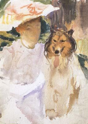 John Singer Sargent Woman with Collie (mk18) china oil painting image